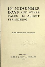 Cover of: In midsummer days, and other tales by August Strindberg