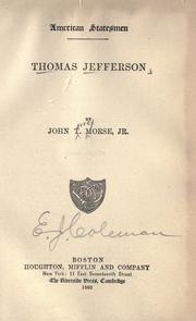 Cover of: Thomas Jefferson