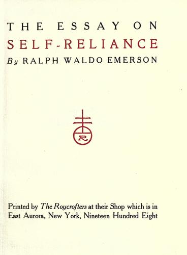 ralph waldo emerson self reliance full text