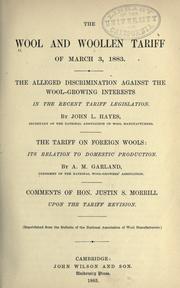 The wool and woollen tariff of March 3, 1883 ...