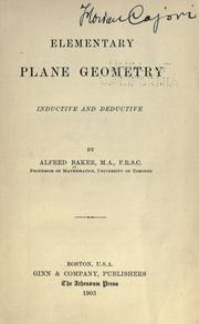 Cover of: Elementary plane geometry: inductive and deductive