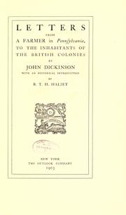 Cover of: Letters from a farmer in Pennsylvania by Dickinson, John