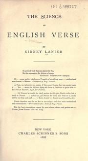 Cover of: The science of English verse by Sidney Lanier, Sidney Lanier