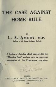 Cover of: case against home rule.