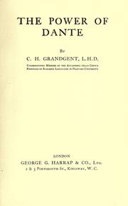 Cover of: The power of Dante. by C. H. Grandgent