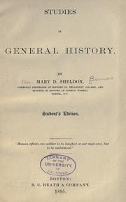 Cover of: Studies in general history.