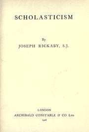 Cover of: Scholasticism by Joseph Rickaby