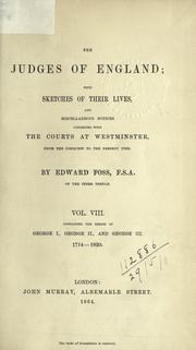 Cover of: The judges of England by Edward Foss