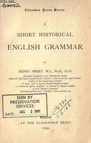 Cover of: A short historical English grammar. by Henry Sweet