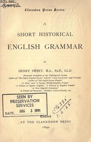 Cover of: A short historical English grammar. by Henry Sweet, Henry Sweet