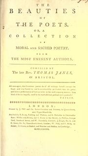 Cover of: The beauties of the poets by Thomas Janes