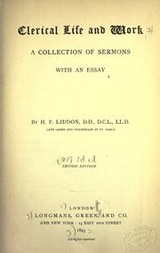 Cover of: Clerical life and work by Henry Parry Liddon