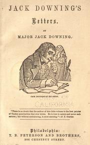Cover of: Jack Downing's letters