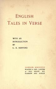 Cover of: English tales in verse by C. H. Herford