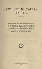 Cover of: Government salary tables. by United States. Dept. of the Treasury.