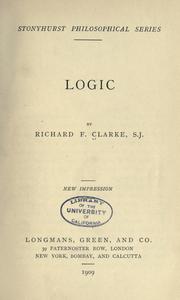 Cover of: Logic by Richard F. Clarke