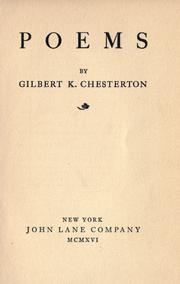 Cover of: Poems by Gilbert Keith Chesterton