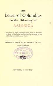 Cover of: The letter of Colombus on the discovery of America. by Christopher Columbus
