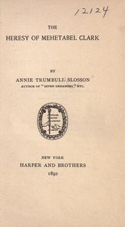 Cover of The heresy of Mehetabel Clark
