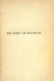 Cover of: The spirit of discipline by Francis Paget