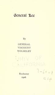 Cover of: General Lee by Wolseley, Garnet Wolseley Viscount