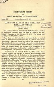 Cover of: American bats of the subfamily Emballonurinae