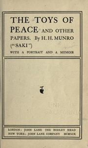 Cover of: The toys of peace and other papers. by Saki