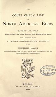 Cover of: The Coues check list of North American birds. by Elliott Coues