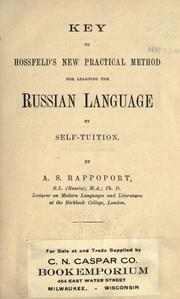 Cover of: Key to Hossfeld's new practical method for learning the Russian language.