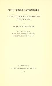 Cover of: The Neo-Platonists by Thomas Whittaker