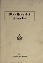 Cover of: When You And I Remember