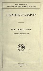 Cover of: Radiotelegraphy by United States. Army. Signal Corps.