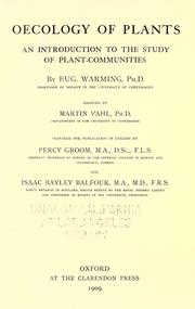 Cover of: Oecology of plants by Eugenius Warming, Eugenius Warming