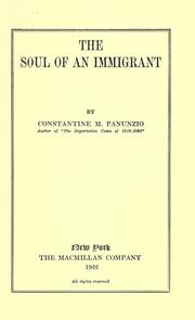 Cover of: The soul of an immigrant by Constantine M. Panunzio