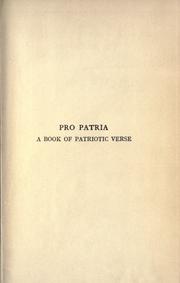 Cover of: Pro patria by compiled by Wilfrid J. Halliday.