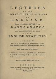 Cover of: Lectures on the constitution and laws of England by Francis Stoughton Sullivan