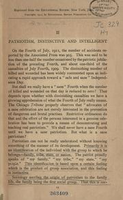 Cover of: Patriotism, instinctive and intelligent. by Ira W. Howerth