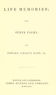 Cover of: Life memories by Edward Sprague Rand