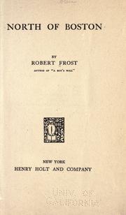 Cover of: North of Boston. by Robert Frost