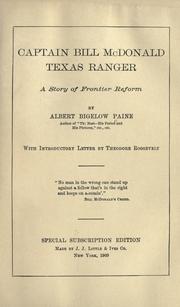 Cover of: Captain Bill McDonald, Texas ranger