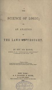 Cover of: The science of logic; or, An analysis of the laws of thought.