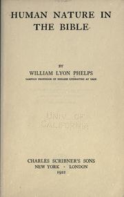 Cover of: Human nature in the Bible by William Lyon Phelps