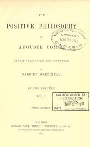 Cover of: The positive philosophy of Auguste Comte by Auguste Comte