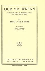 Cover of: Our Mr. Wrenn by Sinclair Lewis