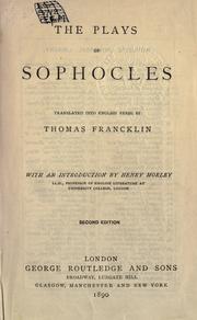 Cover of: Plays by Sophocles