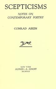 Cover of: Scepticisms by Conrad Aiken
