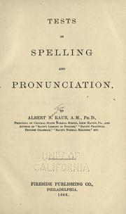Cover of: Tests in spelling and pronunciation. by Raub, Albert N.