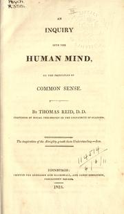 Cover of: An inquiry into the human mind by Thomas Reid