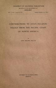 Cover of: Contributions to avian palaeontology from the Pacific coast of North America by Loye Miller