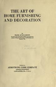 Cover of: The art of home furnishing and decoration.